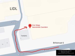 Looproute vanaf Brikstraat 6; ingang om de hoek aan Gibraltar, tussen tandarts en Lidl.”